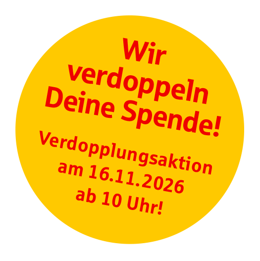 Hinweis auf Verdopplungsaktion